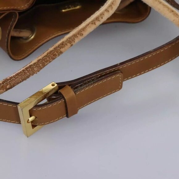 FENDI Pecan Canvas Shoulder Bag PVC Leather Brown Auth - Picture 9 of 16